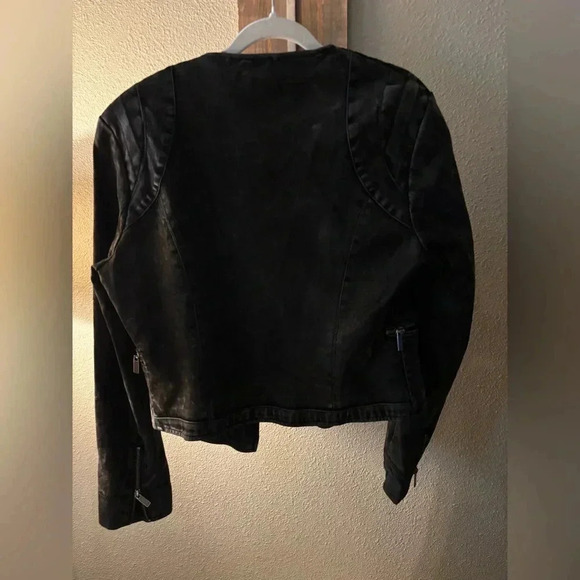 BNCI by Blanc Noir Faux Vegan Washed Leather Jacket L - Picture 5 of 16